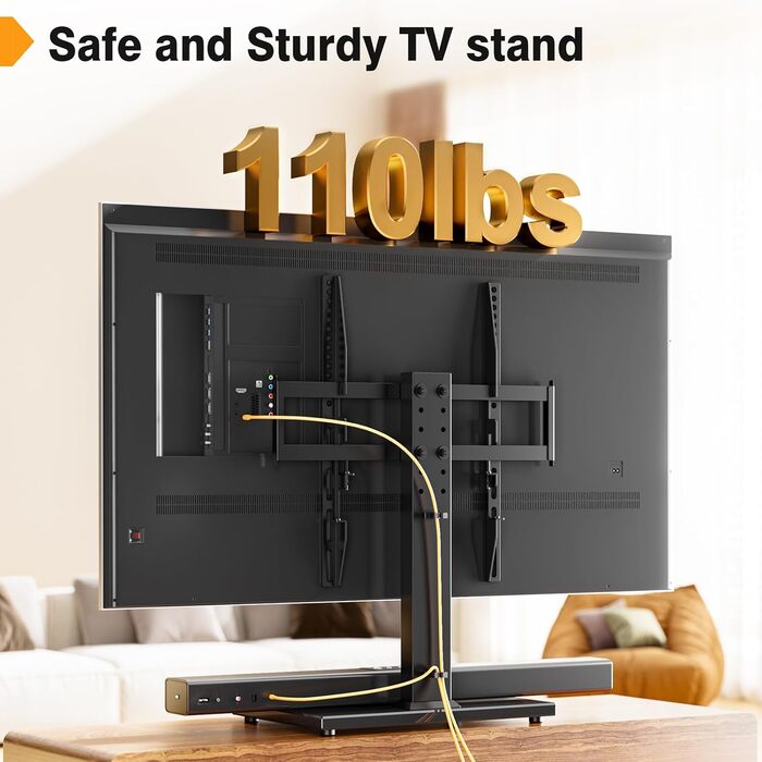 Підставка для телевізора настільна Universal 27-55 дюймів LCD LED VESA 400x400, регульована по висоті, з кабельним каналом