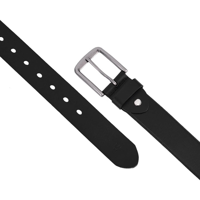 Чоловічий шкіряний ремінь: класичний джинсовий ремінь для чоловіків з подарунковою коробкою. Чорний колір, розмір L (32W-35W, 105 см)