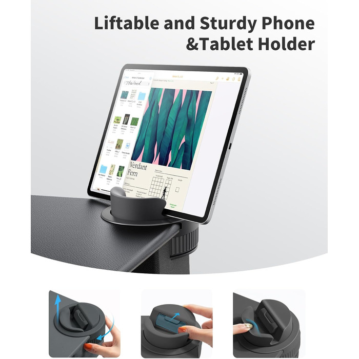 Підставка для ноутбука SAIJI з підставкою для телефону та ящиком, для роботи в ліжку/на дивані, до 17