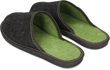 Чоловічі фетрові тапочки BeComfy з гумовою підошвою, 40-46 EU, 43 EU, чорний/зелений