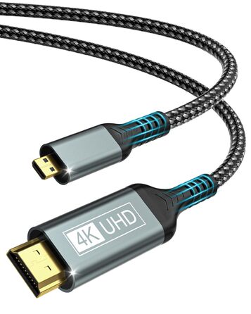 Кабель Micro HDMI - HDMI 2M, 4K@60Hz, підходить для Raspberry Pi, GoPro, камер, TV, моніторів, ноутбуків