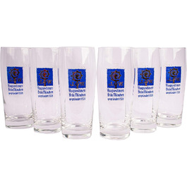 Augustiner Brewery Munich 6-Piece Beer Glass Set Willybecher 0.5 Liter