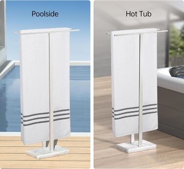 Підставка для рушників подвійна, настільна, з нержавіючої сталі, з мармуровою основою, 84 см, BTH217-2