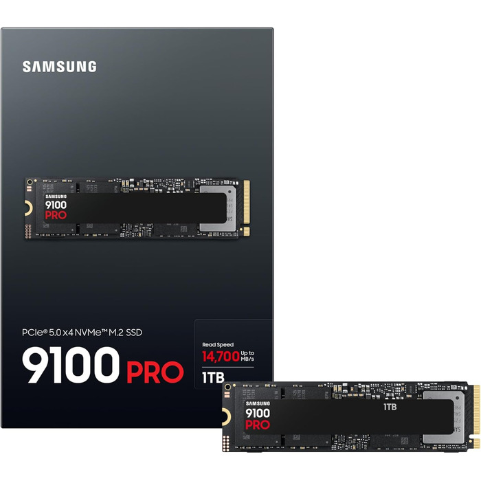 SSD Samsung 9100 PRO 1TB NVMe M.2 PCIe 5.0 – Швидкість до 14700 МБ/с для геймінгу, редагування відео та AI