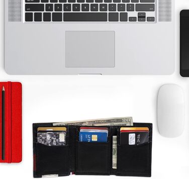 Чоловічий гаманець Tommy Hilfiger чорного кольору з вишитою емблемою та захистом RFID