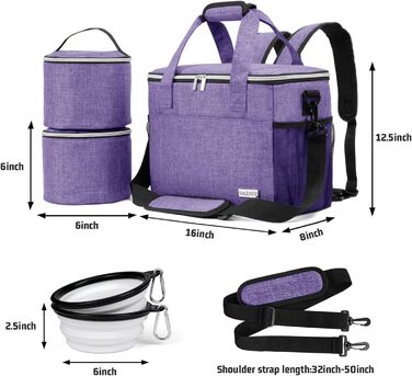 Чорна сумка-рюкзак для собак та котів Baglher: комплект з 5 предметів для подорожей з тваринами