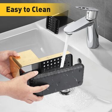 Тримач для зубних щіток у ванну кімнату: органайзер з отвором для стоку, для електричної та звичайної щітки, сірий (Brushed Gold)