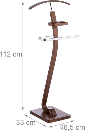 Стійка для одягу Relaxdays HBT 112 x 46,5 x 33 см, дерево, коричнева