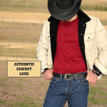 Чоловічий шкіряний ремінь Daniel's Artplanet Westerngürtel, 3.8 см, ручної роботи, з гравіюванням, чорний (підходить до джинсів 32-34)