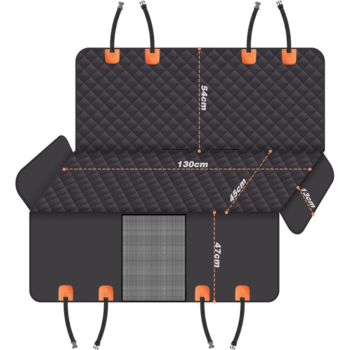 Захисний чохол на сидіння для собак, для авто, SUV та вантажних машин з сіткою у вікно, стійкий до подряпин, ковзання та води, з поворотком для повідка (Рожевий). Чохол на сидіння та поводок для собак (Чорний)