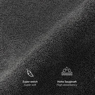 Набір рушників Blumtal Premium Frottier, 6 шт., 100% бавовна, сертифікат Oeko-TEX, 50x100 см, ультрапоглинаючі, сірий антрацит, прання до 60°C