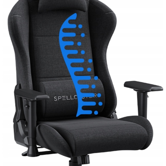 Ігрове крісло Sense7 Spellcaster XL FUKU, тканина, чорне