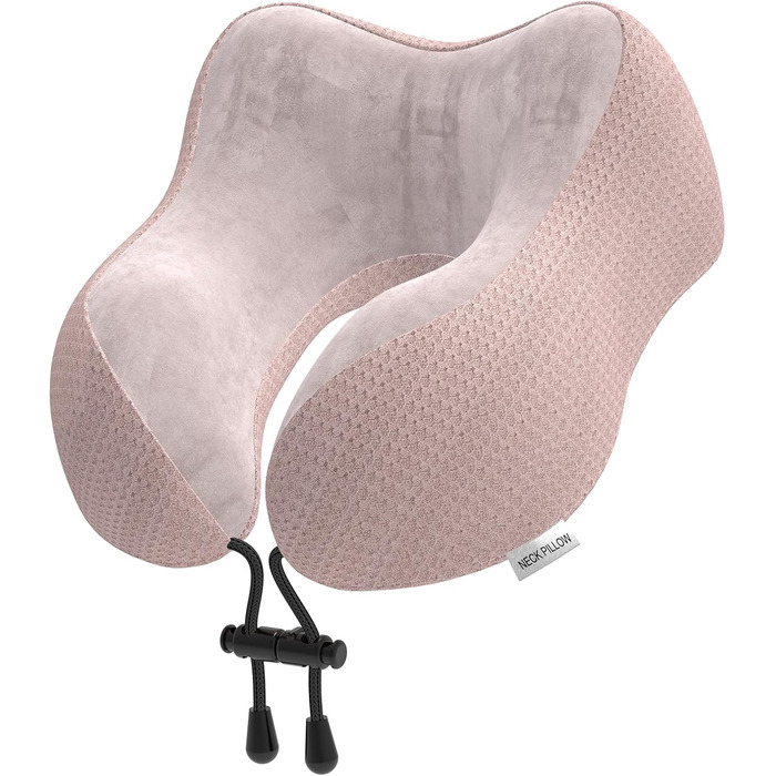 Подушка для шиї у вигляді хом'ятка, для подорожей, авто, офісу та дому (Рожева)