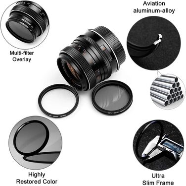 Набір фільтрів Fotover 49mm: UV та CPL для камер Canon, Nikon, Sony, Pentax, Olympus, Fuji