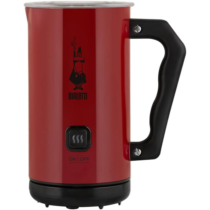 Електричний спінювач молока Bialetti Milch Frother, 150 мл для капучино, 300 мл гарячого молока, червоний