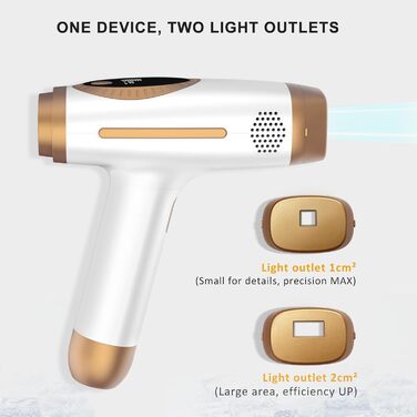 Пристрій для епіляції IPL NALONE, лазерне видалення волосся, 999 999 імпульсів, для жінок та чоловіків, 1200 нм, 2 режими, болюча епіляція для всього тіла, білий (золотий)