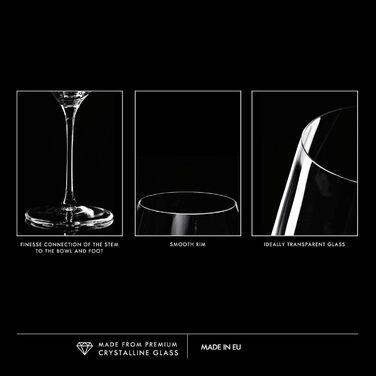Krosno Burgundy Red Wine Glasses | Set of 6 | 860 ML | Splendour Collection | Perfect for home, restaurants, and parties | Dishwasher safe