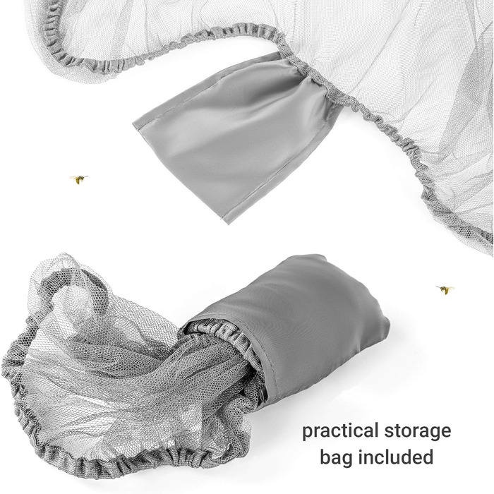 Inlesioo Mosquito Net for Strollers – Jogging Strollers Insect Net – Universal Fit – Premium Quality – Tear-resistant & Washable – Gray