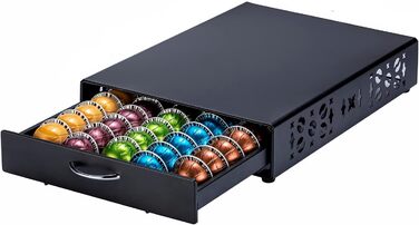 Тримач для капсул Vertuo Rice rat для Nespresso Vertuo, 50 капсул, чорний, скляний каркас чорного кольору