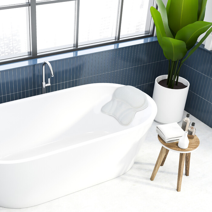 Relaxdays Bathtub Pillow White