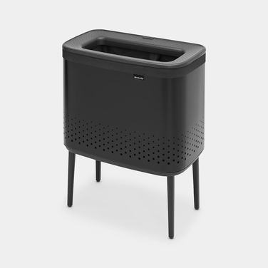 Кошик для білизни BRABANTIA Bo 60 л — сталевий, чорний матовий