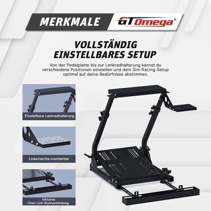 Тримач для ігрового керма GT OMEGA для Logitech G29 G923 G920, Thrustmaster T500 RS, Fanatec Clubsport та КПП TH8A — Регульована стійка для PS4, Xbox, PC