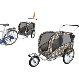 Причіп для собак Papilioshop Argo - зелений (маскування), S-M-L - для собак середніх та великих порід