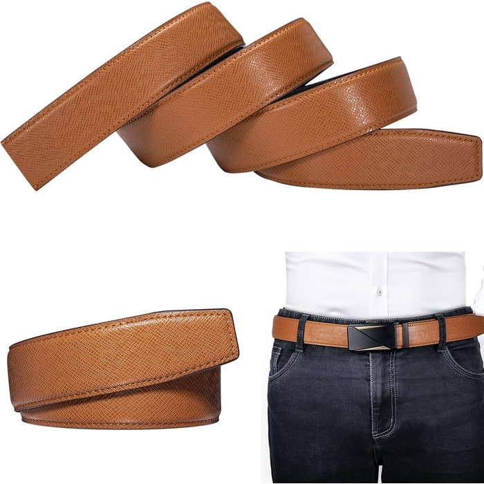 Чоловічий шкіряний ремінь Barry.Wang чорного кольору з автоматичною пряжкою (3 позиції), регульований бізнес-пояс, довжина 130 см, у подарунковій коробці