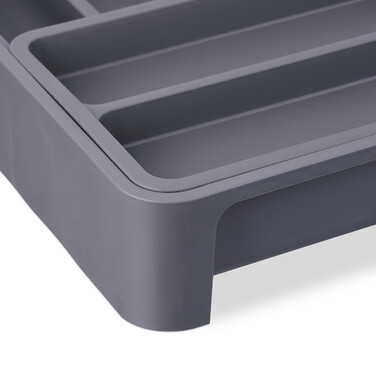 Relaxdays Extendable Cutlery Box in Dark Grey
