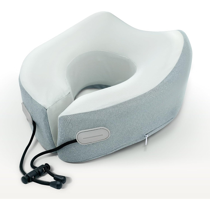 Подушка для шиї Sei Design для подорожей на літаку з Memory Foam, сірого кольору 32x32x11 см