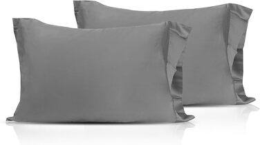 Наволочка Pillowtex з охолоджуючим ефектом, з бамбукової віскози з іонами міді, розмір 50,8x76,2 см, м'яка та дихаюча, сіра