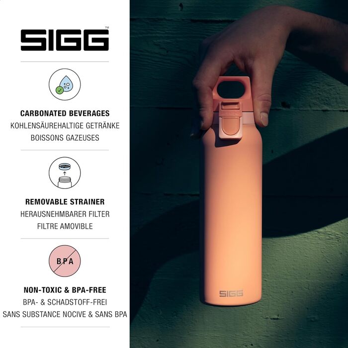Термос SIGG Hot & Cold One 0,55 л із ситечком для чаю, нержавіюча сталь 18/8, ізольована пляшка, BPA-free, не протікає, рожевий