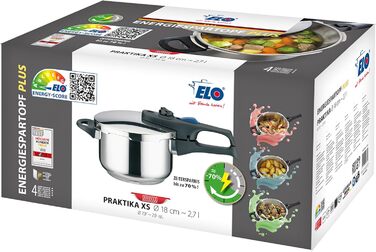 Скороварка ELO Praktika XS 2.7 л, 18 см, нержавіюча сталь, срібляста