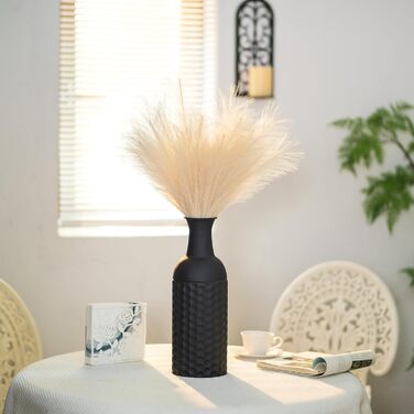 Vintage Black Tall Floor Vase Set of 3 - 68/51/41cm Metal Honeycomb Texture Matte Decorative Vase for Living Room, Dining Room, Bedroom, Office & Home Décor