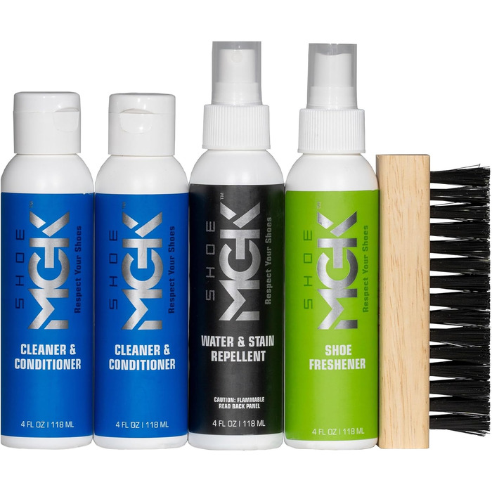 SHOE MGK Shoe Care Set – Shoe Protection – Complete Set – Water and Dirt Repellent plus Shoe Cleaner/Conditioner plus Shoe Refresher All-in-One Kit
