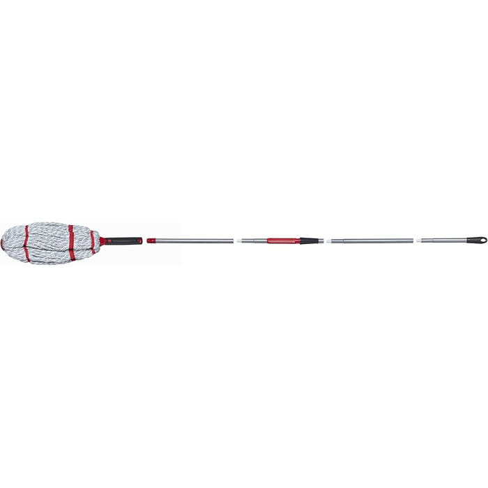 Rubbermaid Microfiber Twist Mop and 2 Refill Sets, Red, Integrated Wringer, Machine Washable and Reusable, Lightweight, Cleans Hard-to-Reach Areas, for