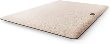 М'яка лежанка для собак Knuffelwuff Calliope з плюшевої тканини 120x80 см - подушка для собак великих, середніх та маленьких порід - для дому, авто, кемпінгу (Бежевий, L 88 x W 55 x H 5 см)