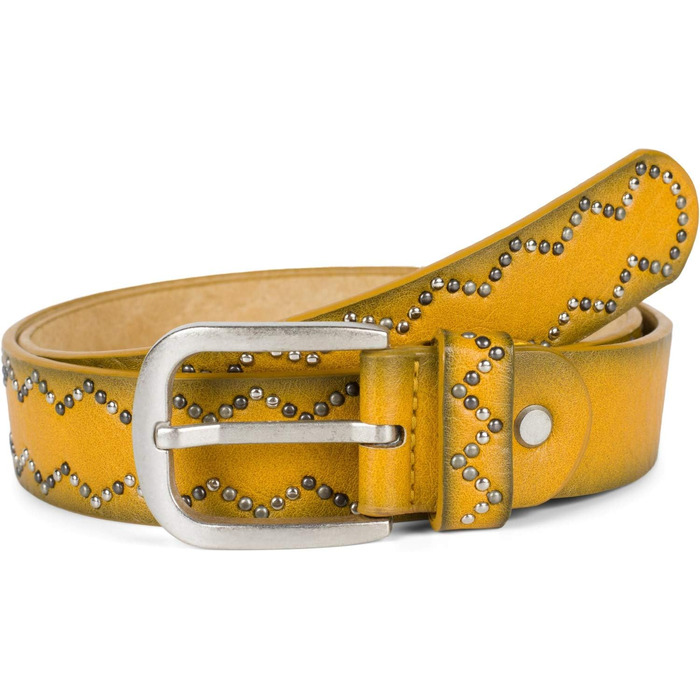 Жіночий ремінь StyleBreaker з пряжками, однотонний, 100 см, гірчичний