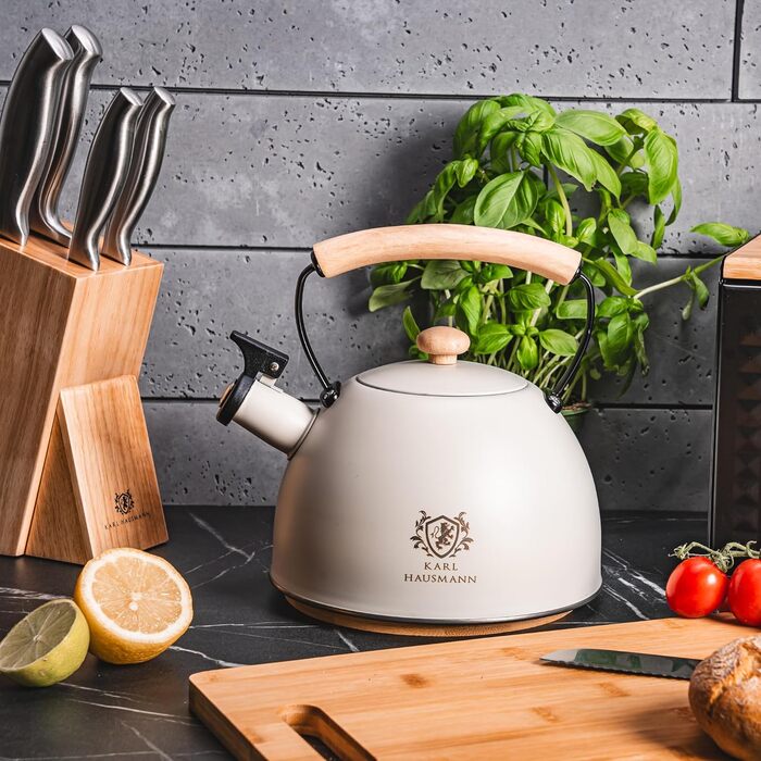 Індивідуальний чайник з нержавіючої сталі 2.5L з автоматичним свистком для індукційних, газових та електричних плит