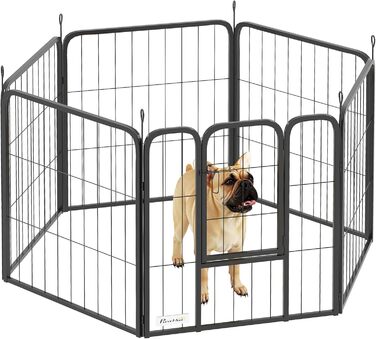 PawHut Двір для собак, 6 панелей, загон для цуценят, 60 см, міцний огорожа для тренування тварин, для дому та саду, 56 x 60 см