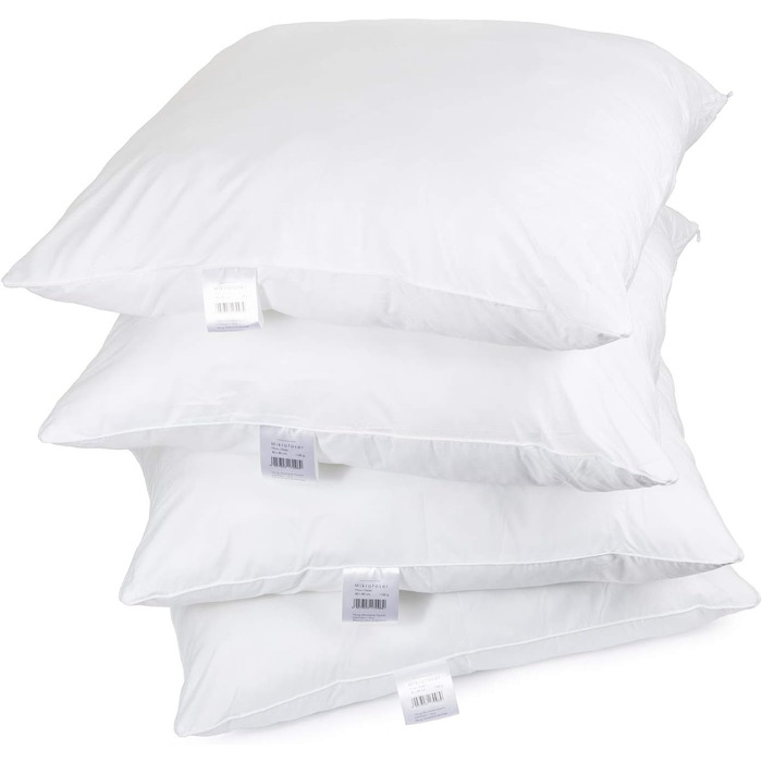 H&F Heimtextilien Top Quality Cushion 80x80 4-Piece Set | Allergy-Friendly Pillow with Oeko-TEX Certified | Cover: 100% Microfiber | Filling: 1100 Grams Polyester 4 80 x 80 cm