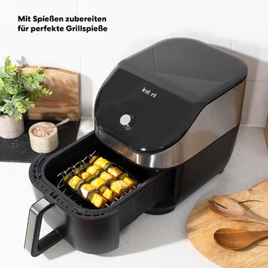Instant Vortex Slim 5.7L Digital Air Fryer, Stainless Steel, 5-in-1 Smart Programmable Air Fryer, Baking, Roasting, Grilling, Reheating - 1700W Large Digital Slim Design (Stainless Steel 5.7L)