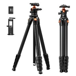 Штатив для камери та смартфона K&F Concept A305A1, 187 см, трипод з регулюванням висоти, алюміній