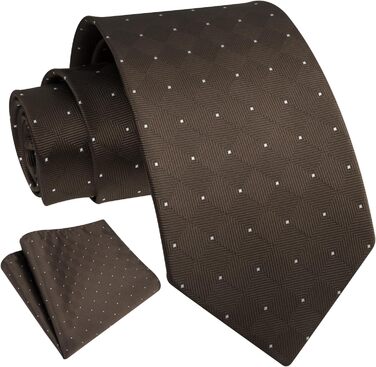 Краватка Enlision для чоловіків у клітинку з нагрудником, формальна та бізнес краватка, коричнева