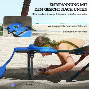 Outsunny Patio Lounge Chair - Folding, Weather-Resistant Design. Dimensions: 76