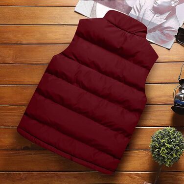 Чоловіча тепла степкова жилетка з капюшоном, Oversized, з кишенями, для зими, червона, M-5XL