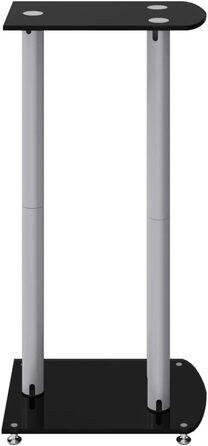Підставка для колонки vidaXL, 2 шт., чорно-срібна, з 3 колонами, з антиковзними ніжками