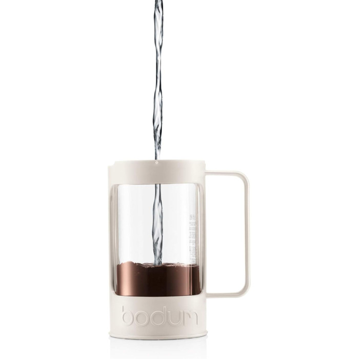 Bodum BEAN Coffee Maker for 8 Cups (Press Filter System, Insulated, Drip-Stop, 1.0 liters) (Creme, 8 Cups)