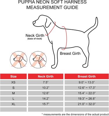 Нашийник для собак Puppia Neon - високоякісний, комфортний, для прогулянок (рожевий, XS)