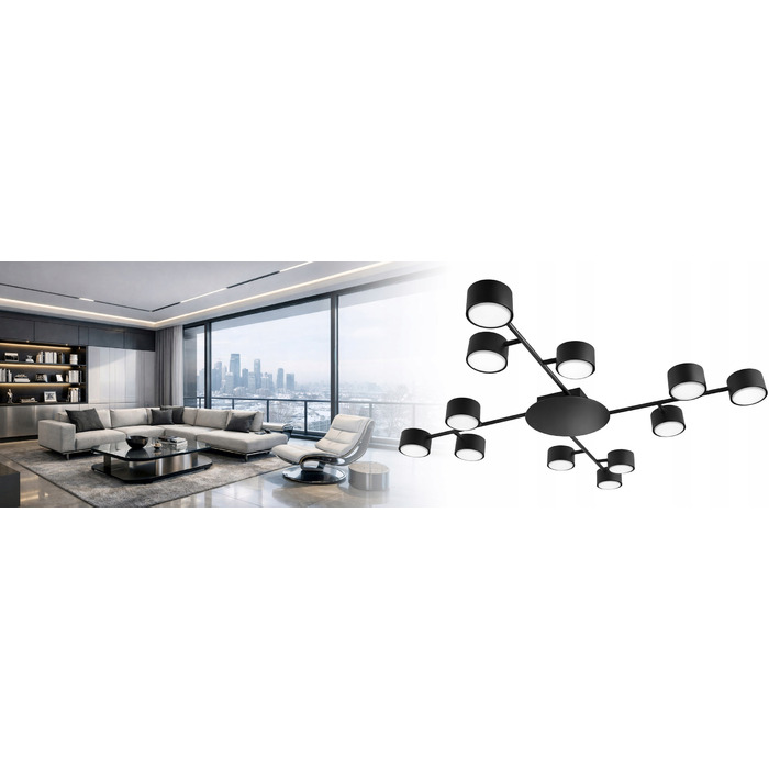 Підвісна стельова LED-лампа LEDLUX на 12 точок світла (патрони GX53)